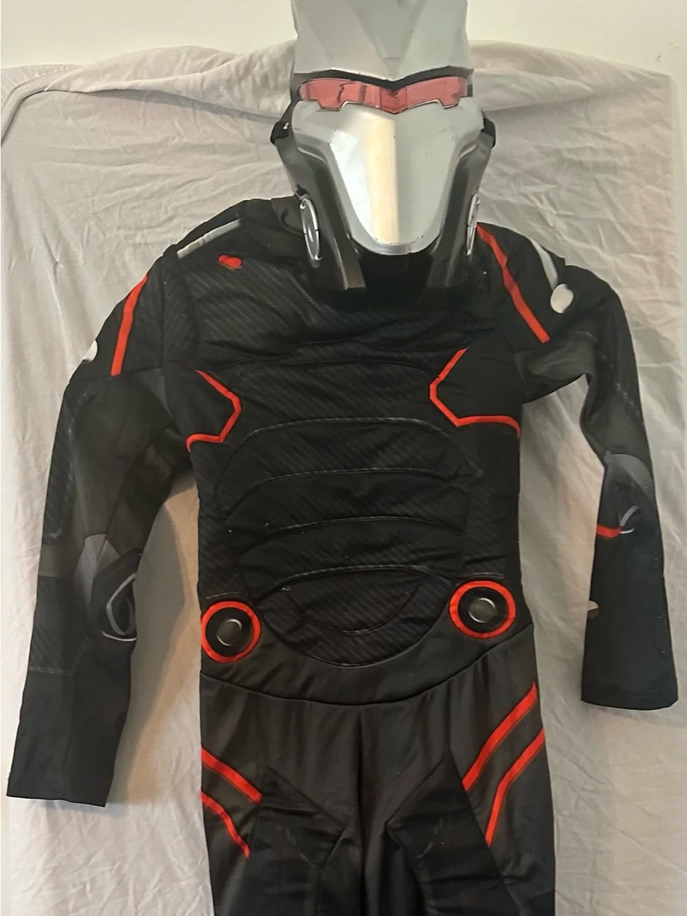 Disguise Black and Red Futuristic Hero Jumpsuit with Mask